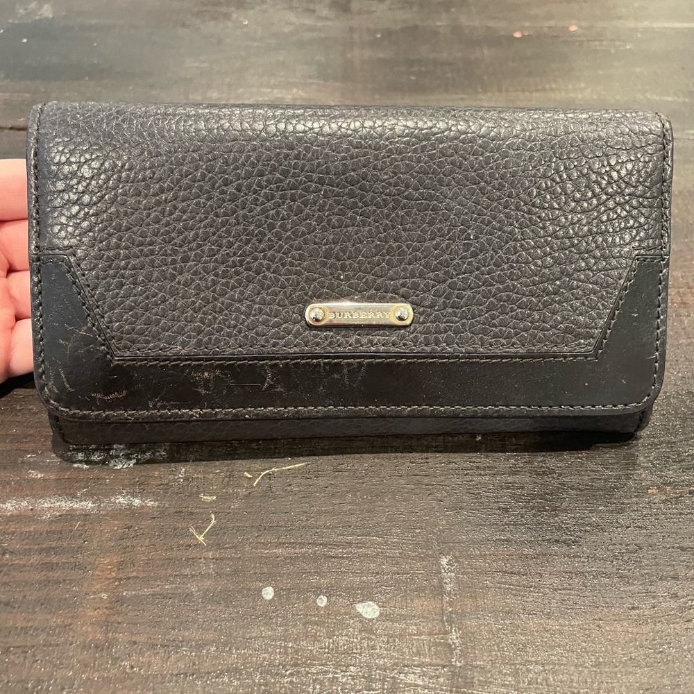 Burberry Dark Brown Continental Leather Wallet